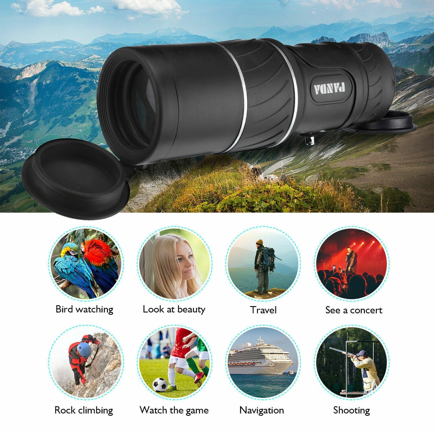 40x60 Day Night Vision HD Optical Monocular Hunting Camping Handheld Telescope Life Waterproof, Anti-Fog Monocular Suitable For Observing Nature Animals Pink Lucy