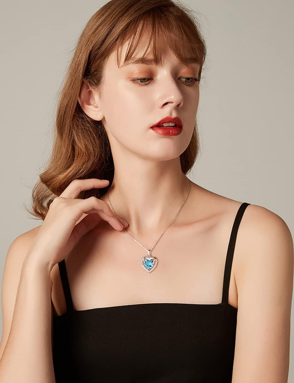 925 Sterling Silver Heart Pendant Necklace for Women - Cubic Zirconia Love Pendant Necklace, 20 Inch Love Necklace Jewelry for Christmas, Thanksgiving, Valentine&