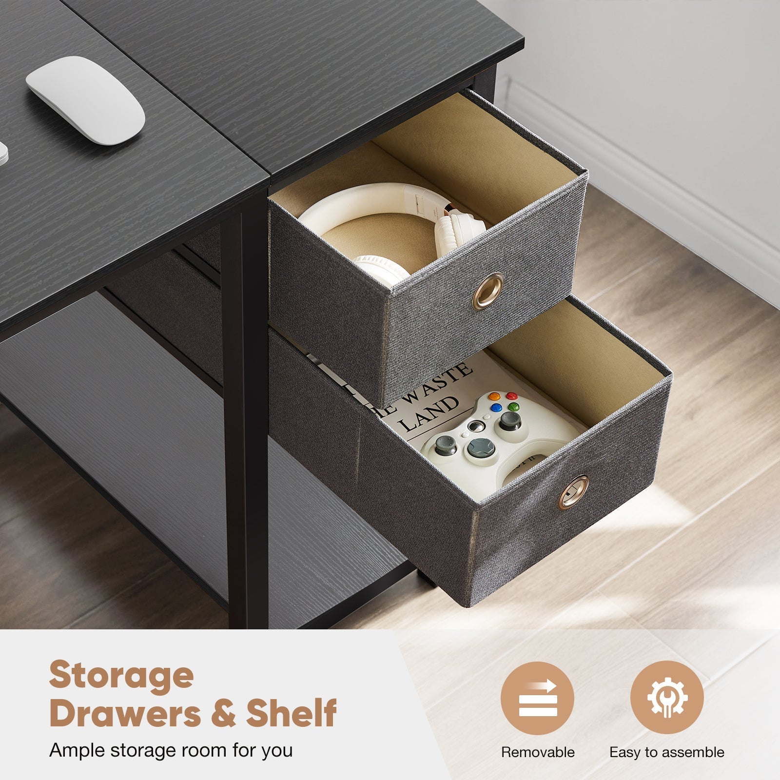 Computer Desk With Drawer Crimson Medea