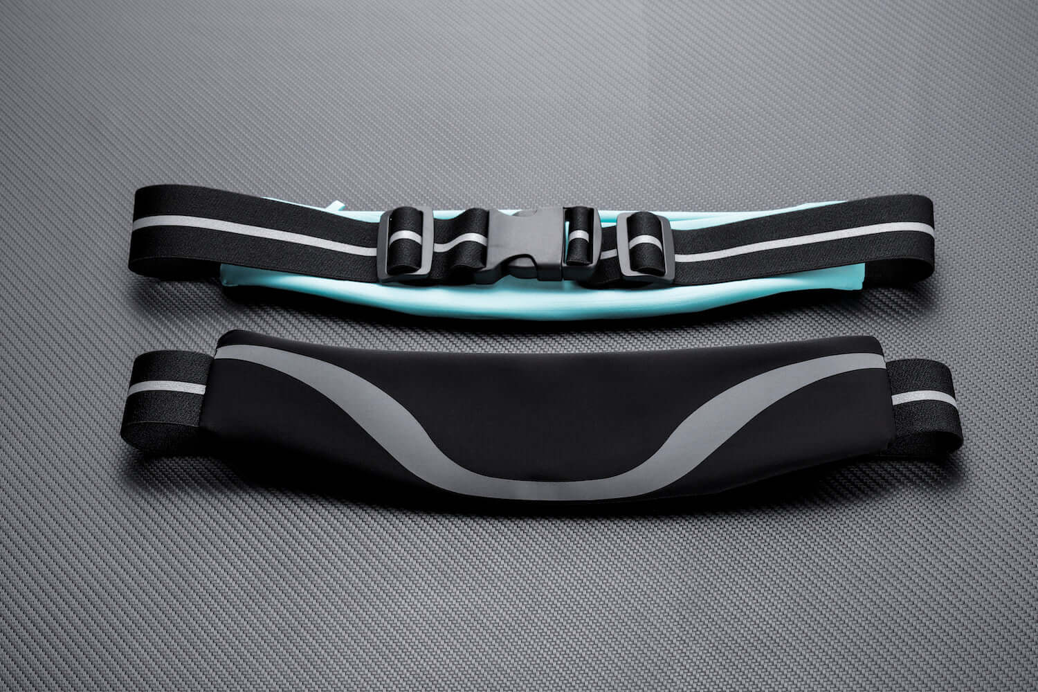 Water-Resistant Sport Waist Pack Running Belt with Reflective Strip Black Lavender