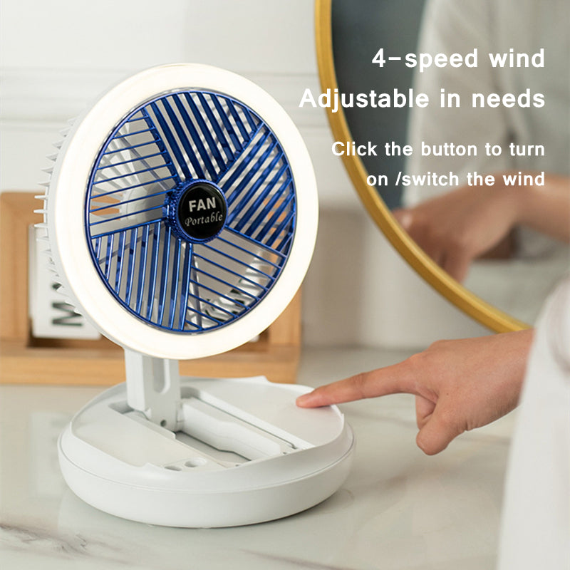 4 Speed Adjustable USB Charging Foldable Table Fan Maroon Asteria