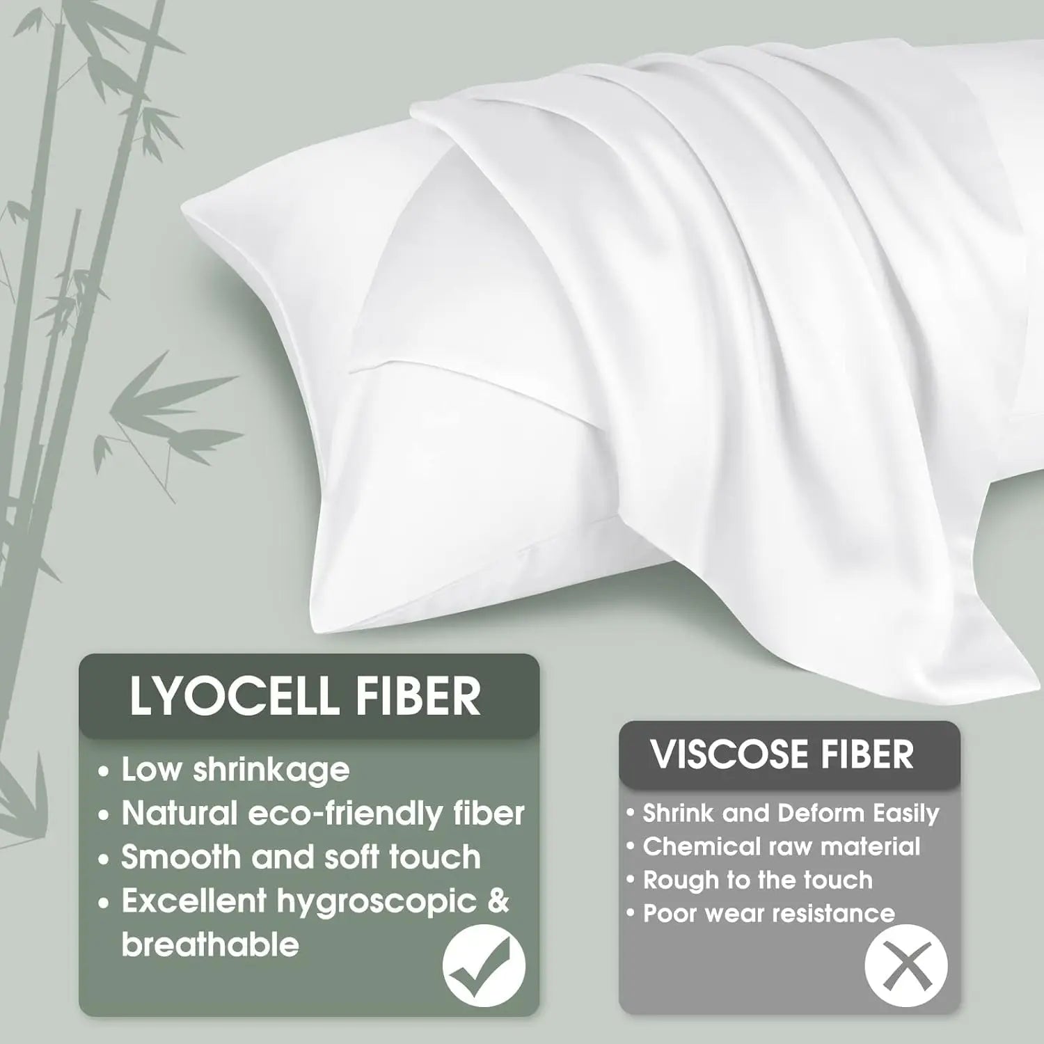 Body Pillow Case 20X54, Soft Silky Cooling Body Pillow Cover with Envelope Closure, Breathable Cooling Pillow Case 1 Pack, White