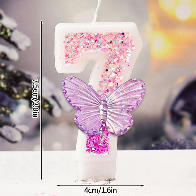 3D Number Cake Decorating Candle Pink Glitter Birthday Candles Digital Candle Cake Topper Birthday Party Anniversary Cake Decor