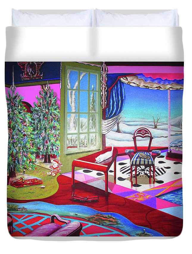 Christmas Painting - Duvet Cover Lavender Coco