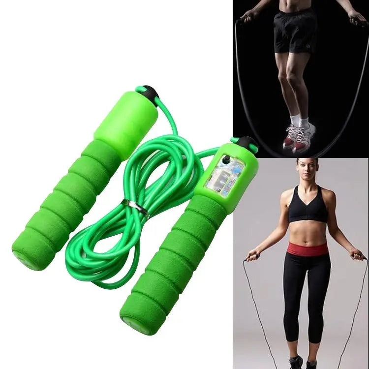 Skipping Rope With Counter Adjustable Length Counter Wear-resistant Foam Cotton Handle JumpRope Exercise Portable Sports Training Equipment Pink Lucy