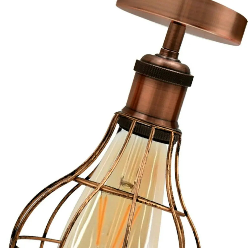 Vintage Industrial Flush Mount Ceiling Lamp Fittings~3666 Sangria Angel