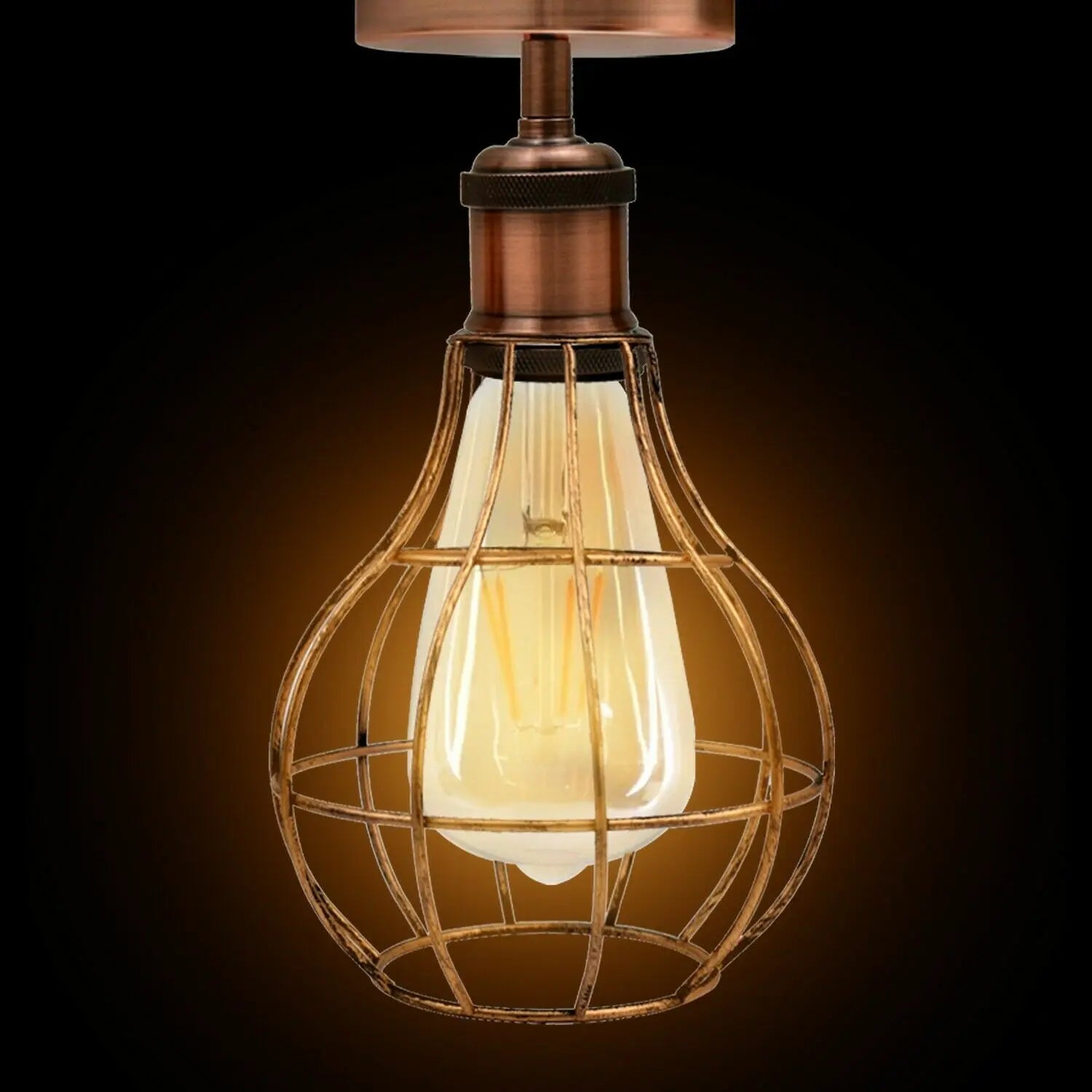 Vintage Industrial Flush Mount Ceiling Lamp Fittings~3666 Sangria Angel