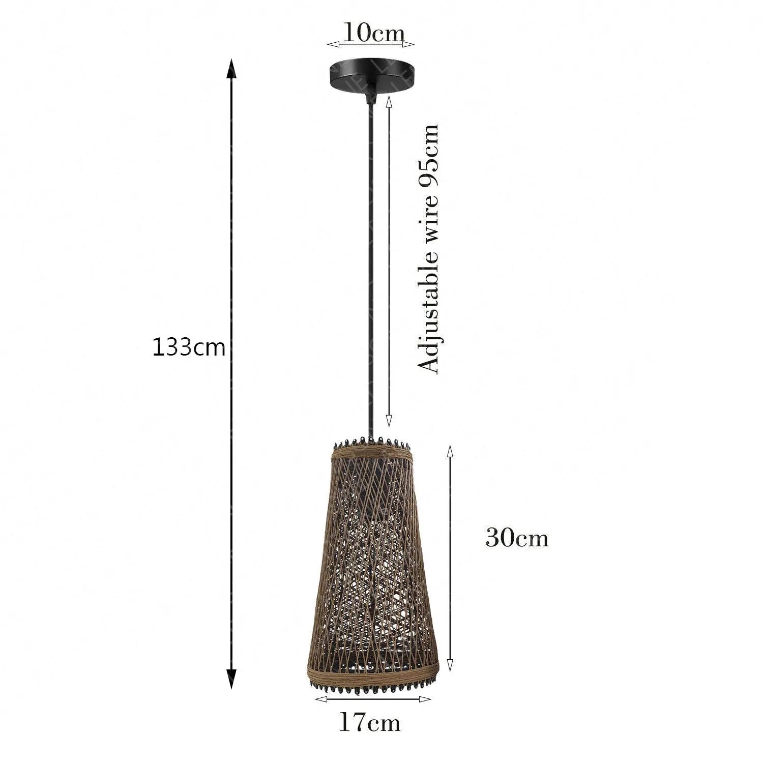 Natural Rattan Style Ceiling Pendant Light Shade E27 Base Handmade Sangria Angel