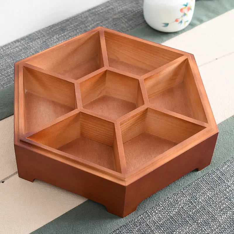 Tray nut Storage  Divided Grid With Lid Dried Fruit Box Crimson Medea