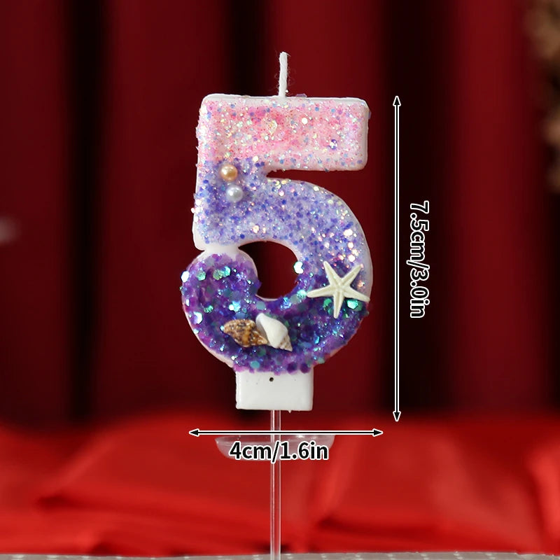 3D Number Cake Decorating Candle Pink Glitter Birthday Candles Digital Candle Cake Topper Birthday Party Anniversary Cake Decor