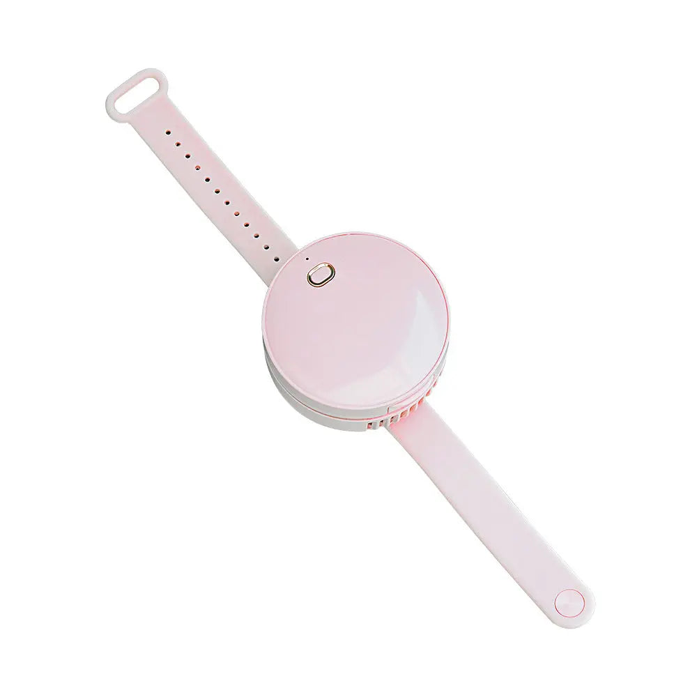 Portable Wrist Fan Mirror Leafless USB Rechargeable 3 Speed Maroon Asteria