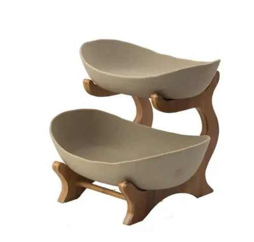 Nordic Ceramic Candy Plate Living Room Household Three Floor Fruit Crimson Medea