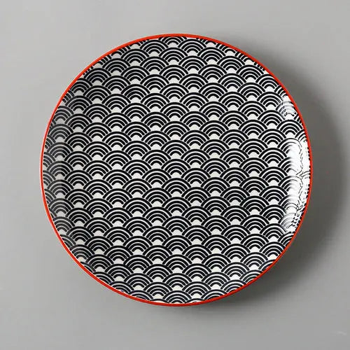 Home Creative Breakfast Plate Meal Plate Dinner Plate Sushi Tableware Crimson Medea