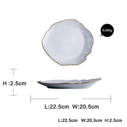 Irregular ceramic tableware Crimson Medea