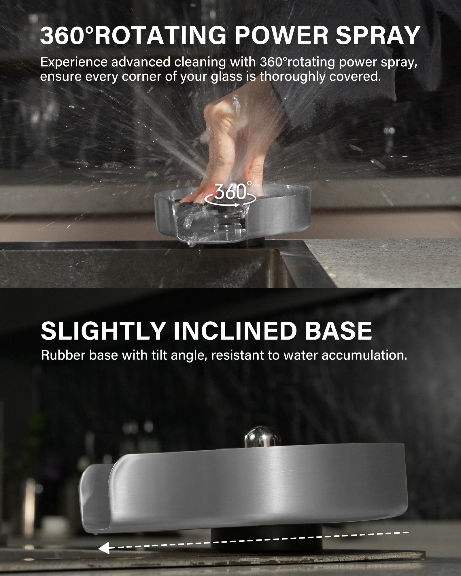 AdoreKart Glass Rinser For Kitchen Sink, Upgrade 360 Rotating High Pressure Jet Glass Rinser, 5-inch Stainless Steel Cup Washer, Cup Rinser Sink Attachment For Home And Commercial Pink Lucy