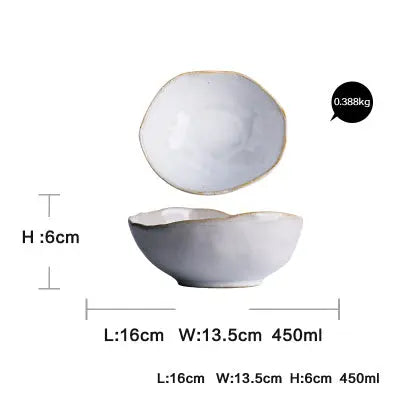 Irregular ceramic tableware Crimson Medea