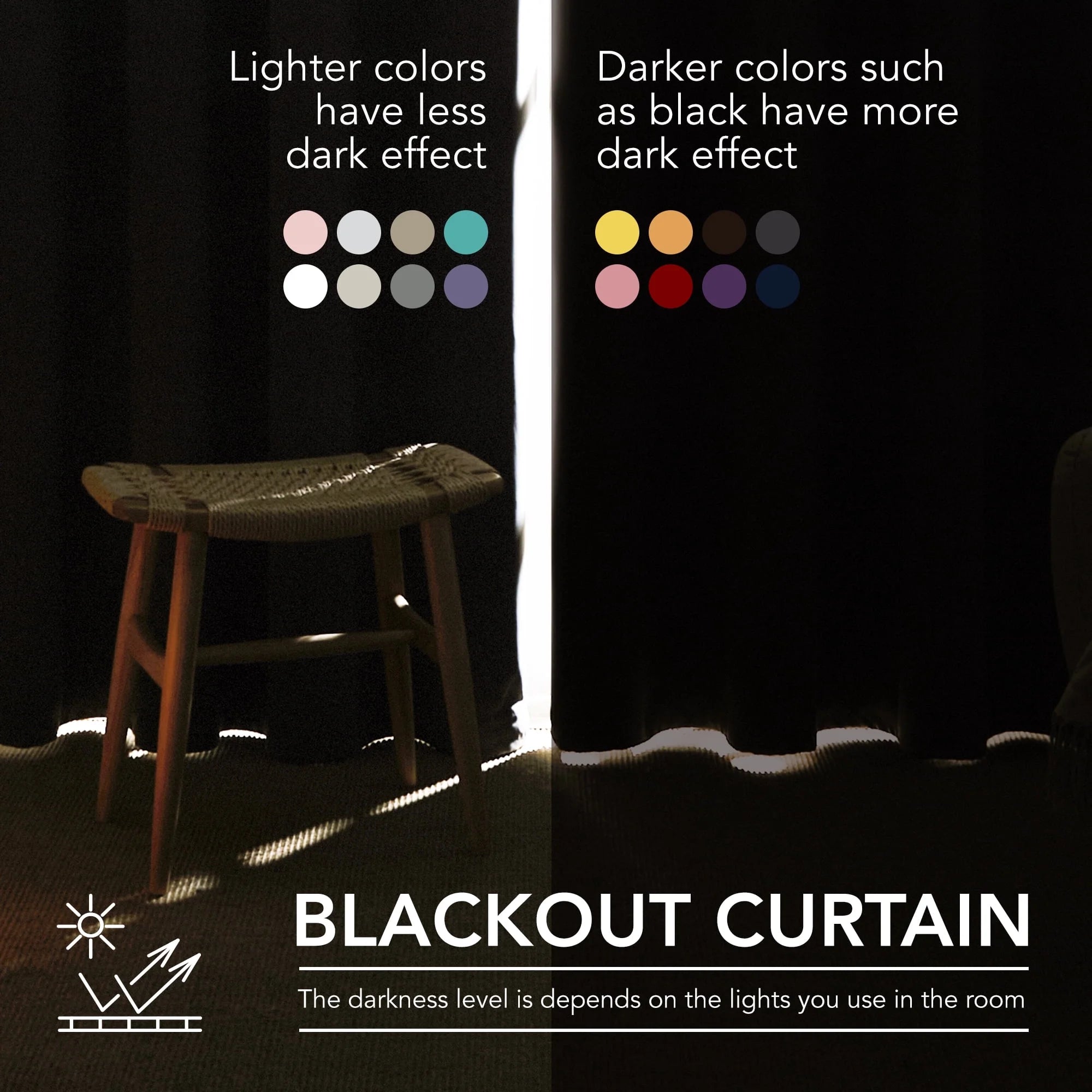 Black Rod Pocket Curtains Thermal Insulated Room Darkening Curtain 108 Inch Blackout Curtains for Patio Sliding Glass Door 52Wx108L Inch Black 2 Panels