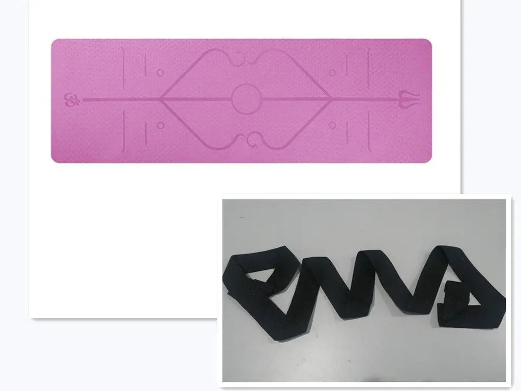 Non Slip TPE Yoga Mat Position Line Beginner Pink Lucy