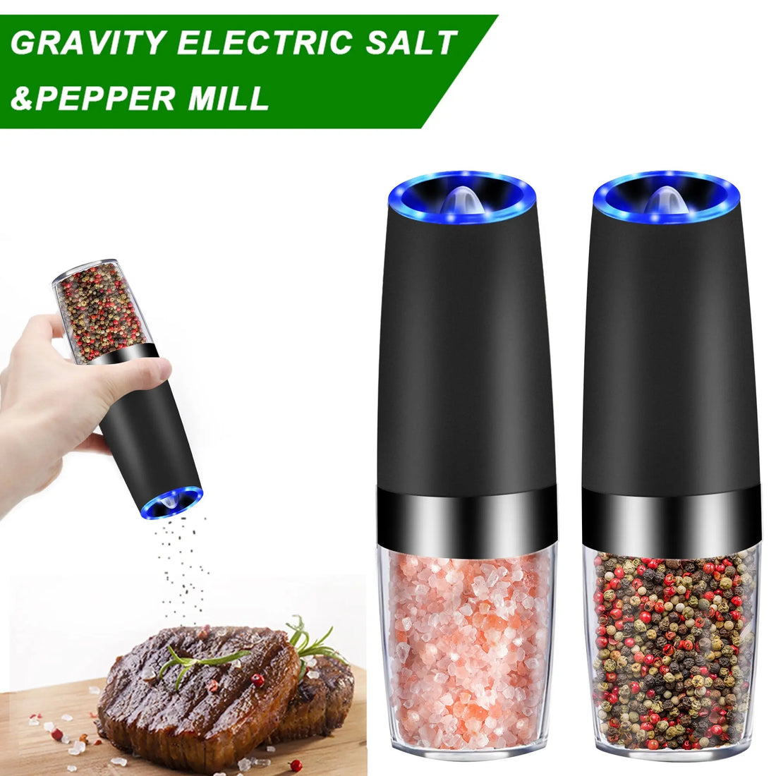 Electric Gravity Sensor Automatic Pepper Grinder Kitchen Tools Pink Iolaus