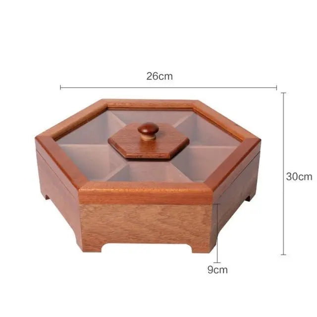 Tray nut Storage  Divided Grid With Lid Dried Fruit Box Crimson Medea