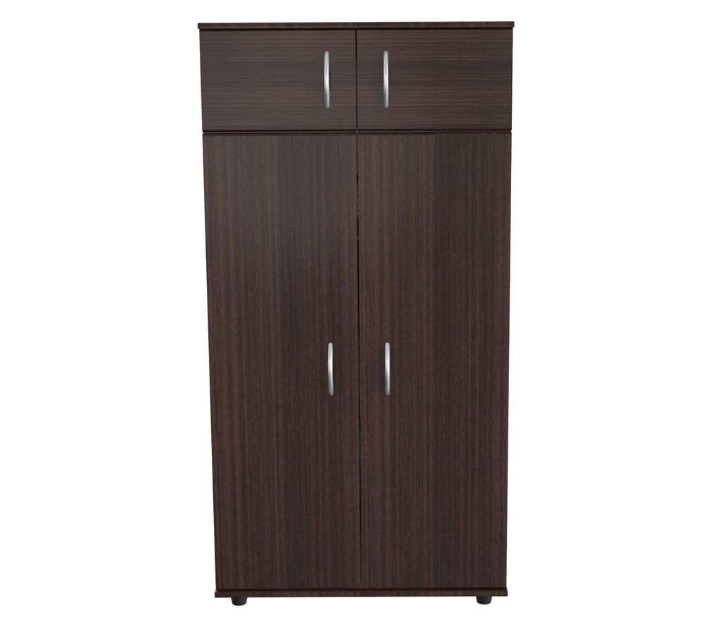 32" Espresso Melamine Mirrored Combo Dresser White Diomedes