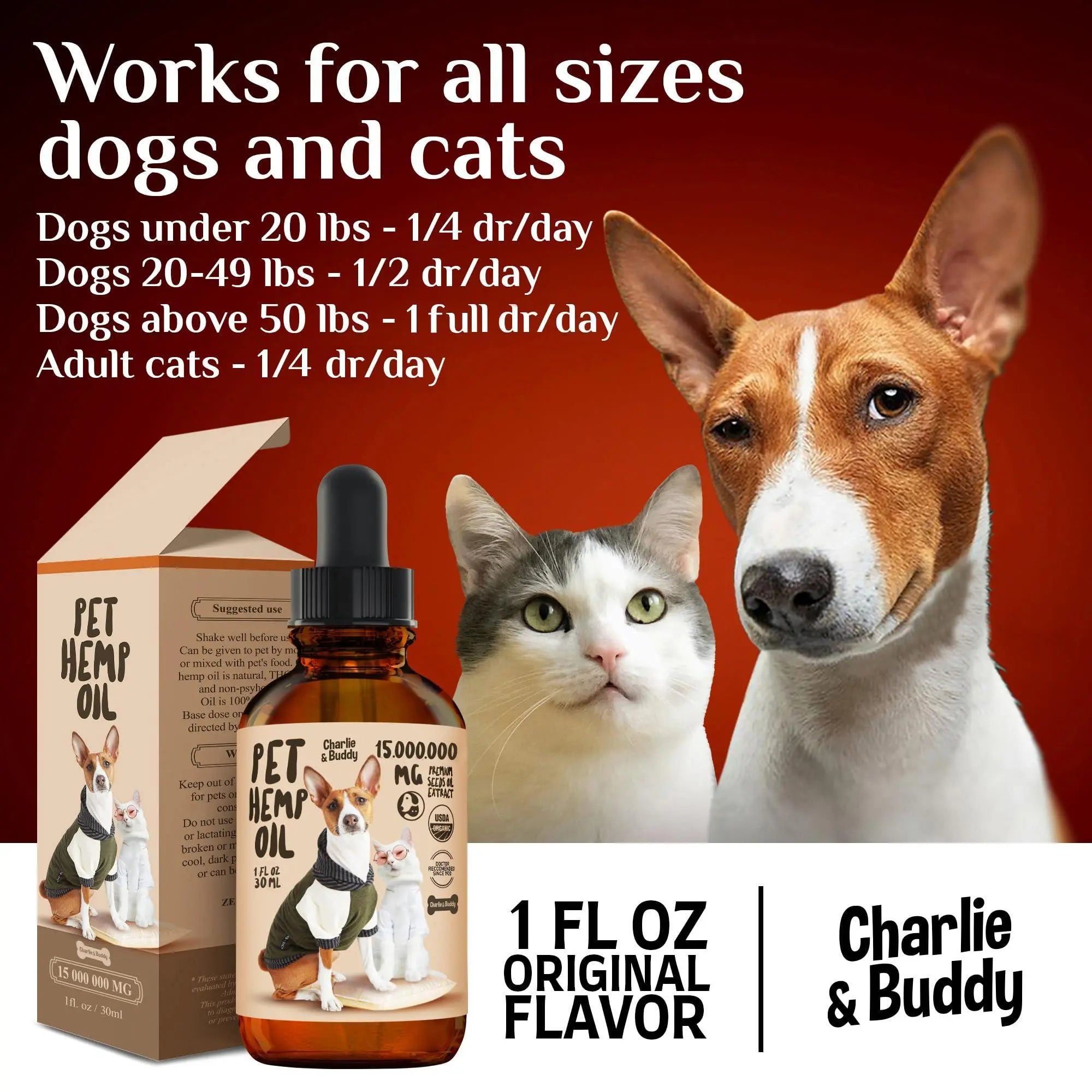 Charlie Buddy H–µmp Oil for Dogs Cats Hi—Ä and J–æint Supp–ært and Periwinkle Eros