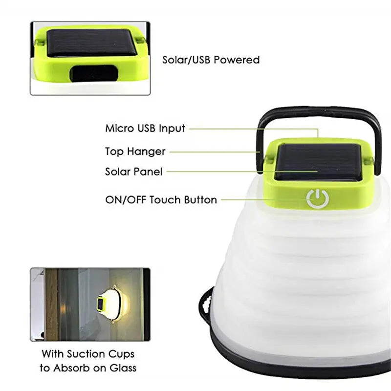 Collapsible Camping Light IP68 Waterproof Solar Foldable Maroon Asteria