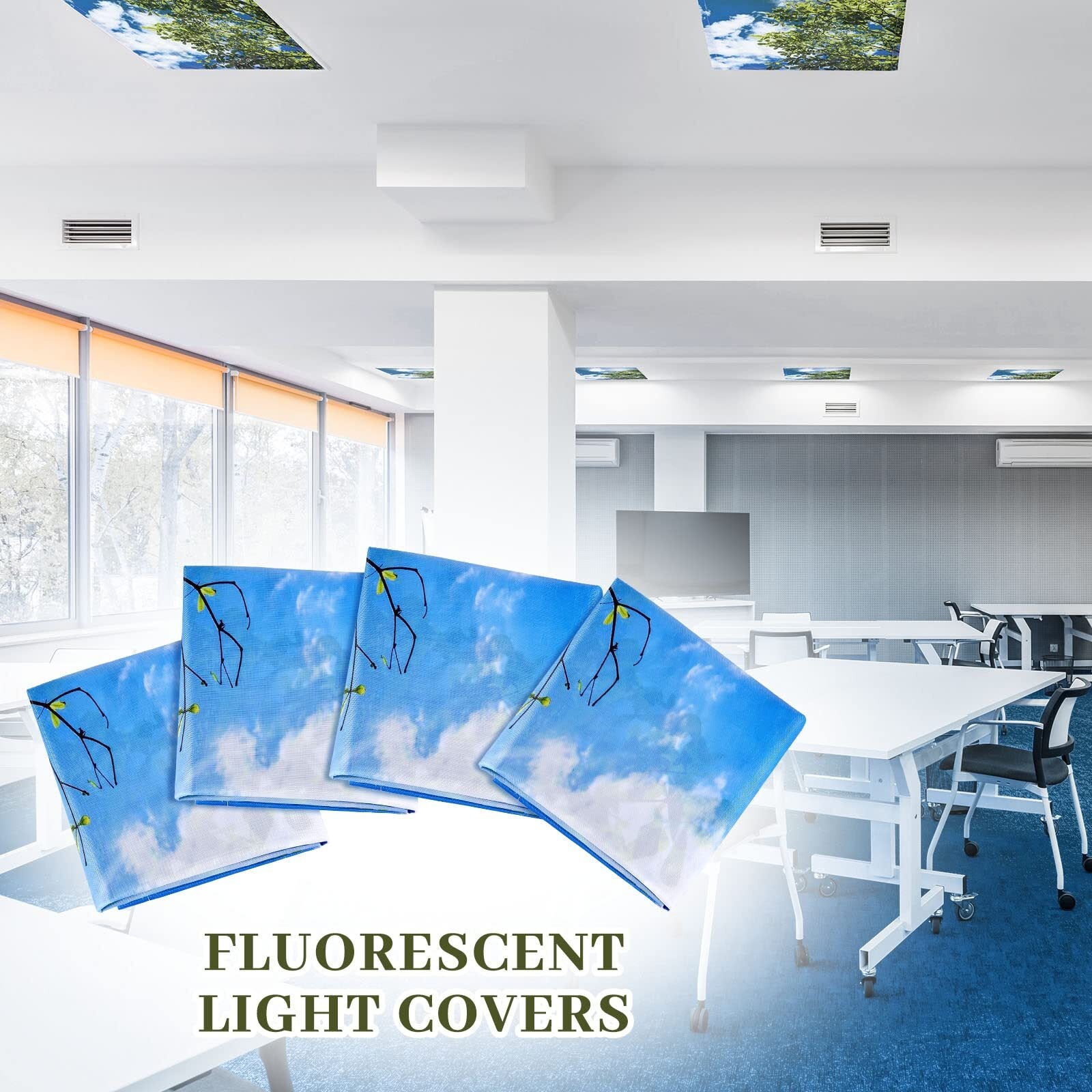 4 Pack Fluorescent Magnetic Light Shade Panel Ceiling Magnetic Light Filters For