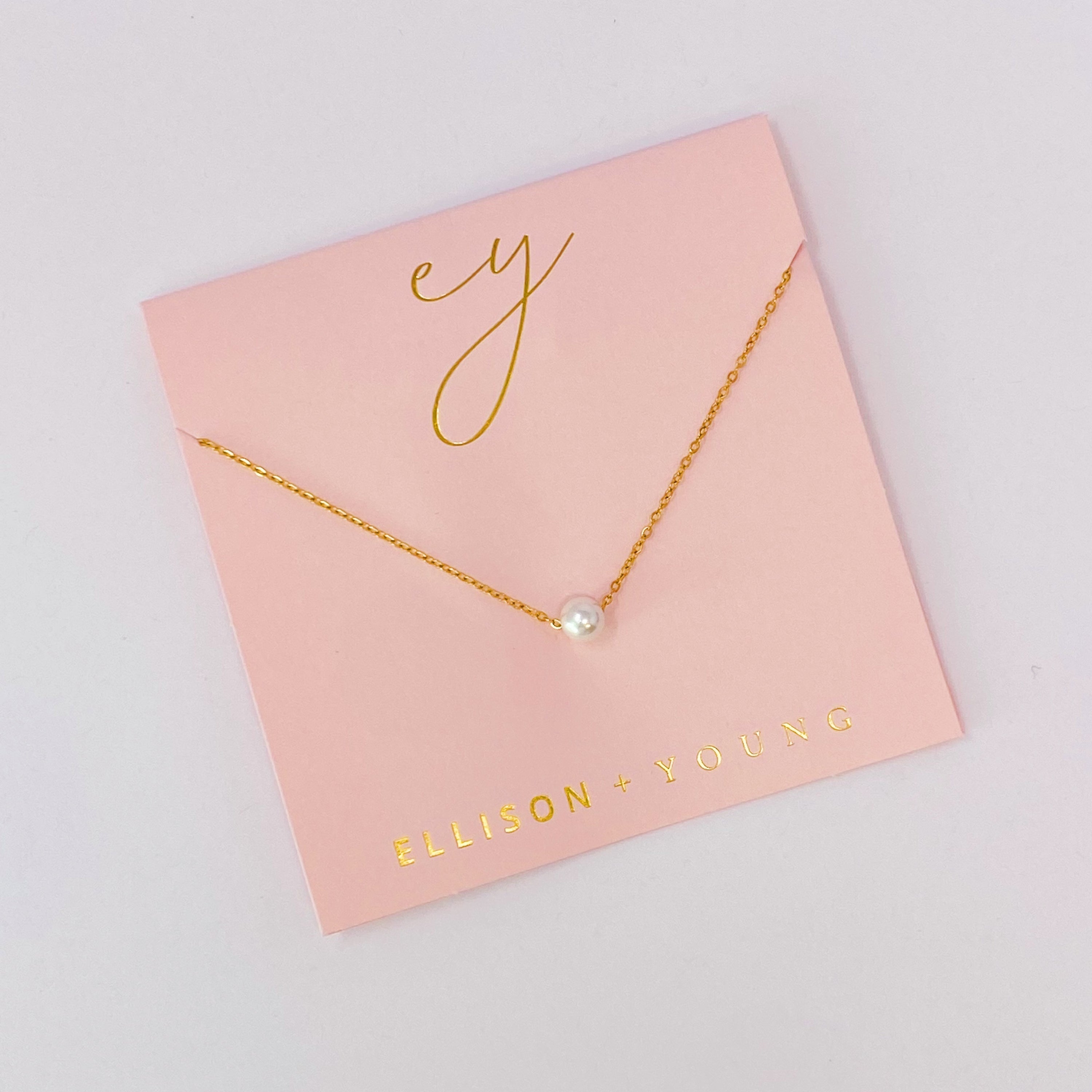 Dainty Single Pearl Necklace Fuchsia Hercules