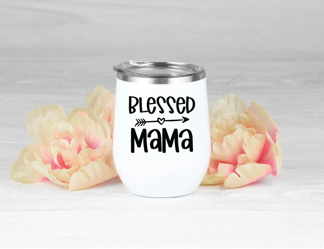 Blessed Mama Tumbler Sky Blue Chloe