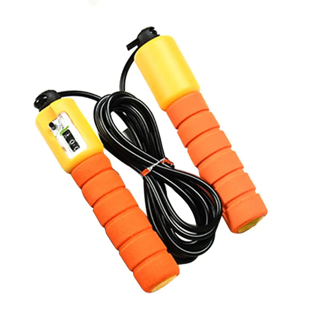 Skipping Rope With Counter Adjustable Length Counter Wear-resistant Foam Cotton Handle JumpRope Exercise Portable Sports Training Equipment Pink Lucy