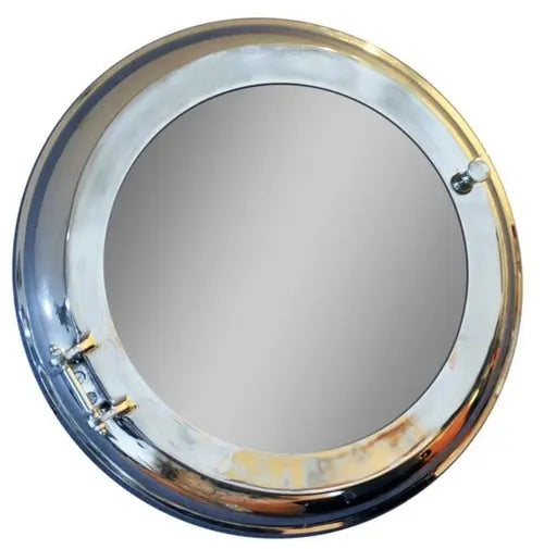 21" Silver Round Aluminum Framed Accent Mirror White Diomedes