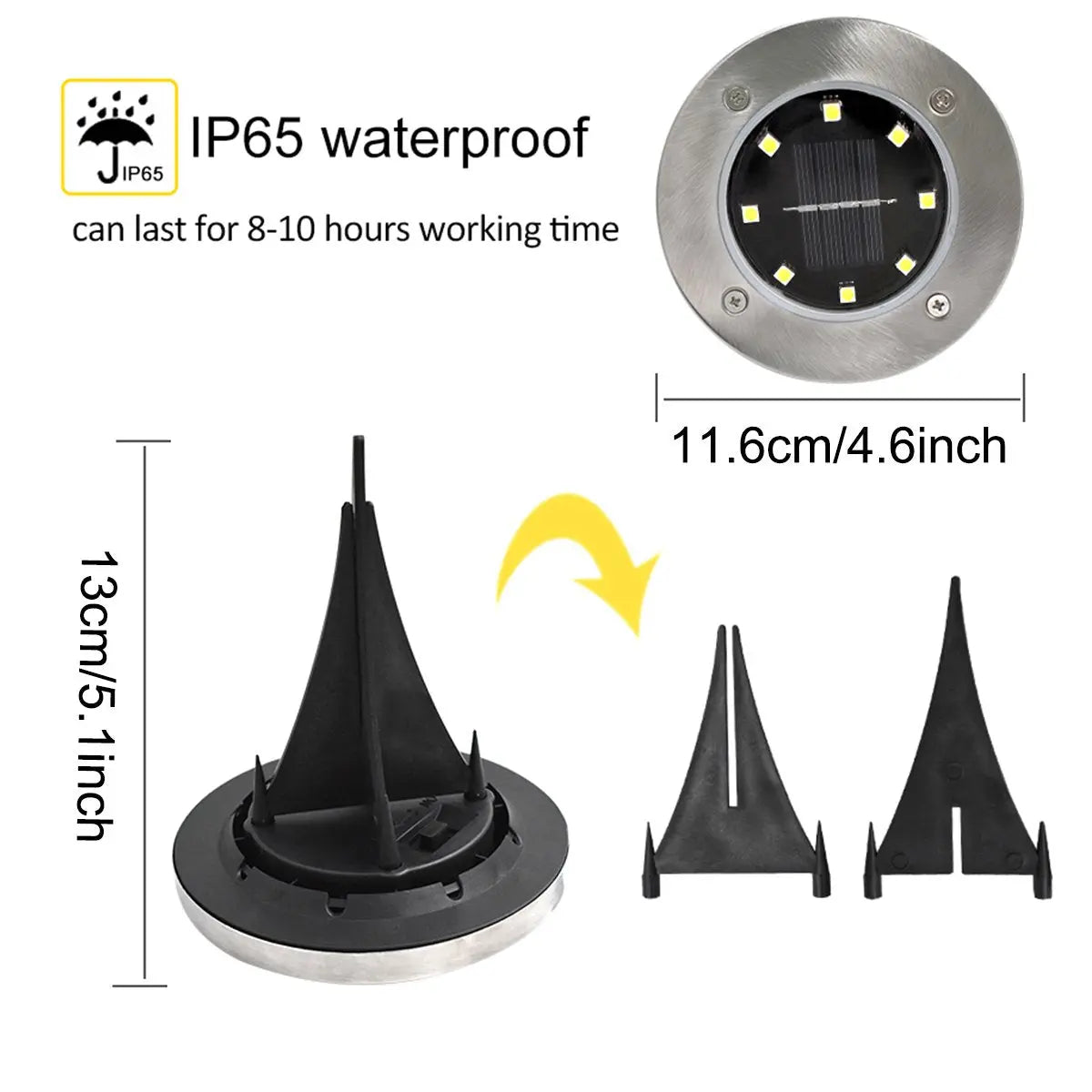 4/8 LEDs Solar Powered Buried Light Outdoor Pathway Garden Decking Pink Iolaus