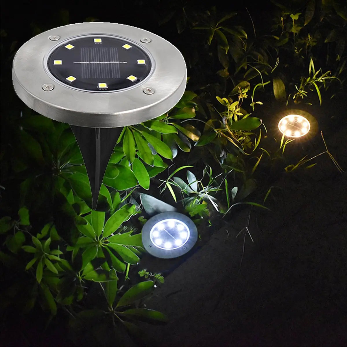 4/8 LEDs Solar Powered Buried Light Outdoor Pathway Garden Decking Pink Iolaus