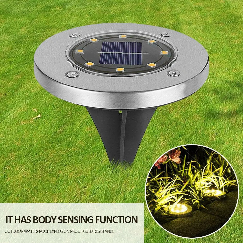 4/8 LEDs Solar Powered Buried Light Outdoor Pathway Garden Decking Pink Iolaus