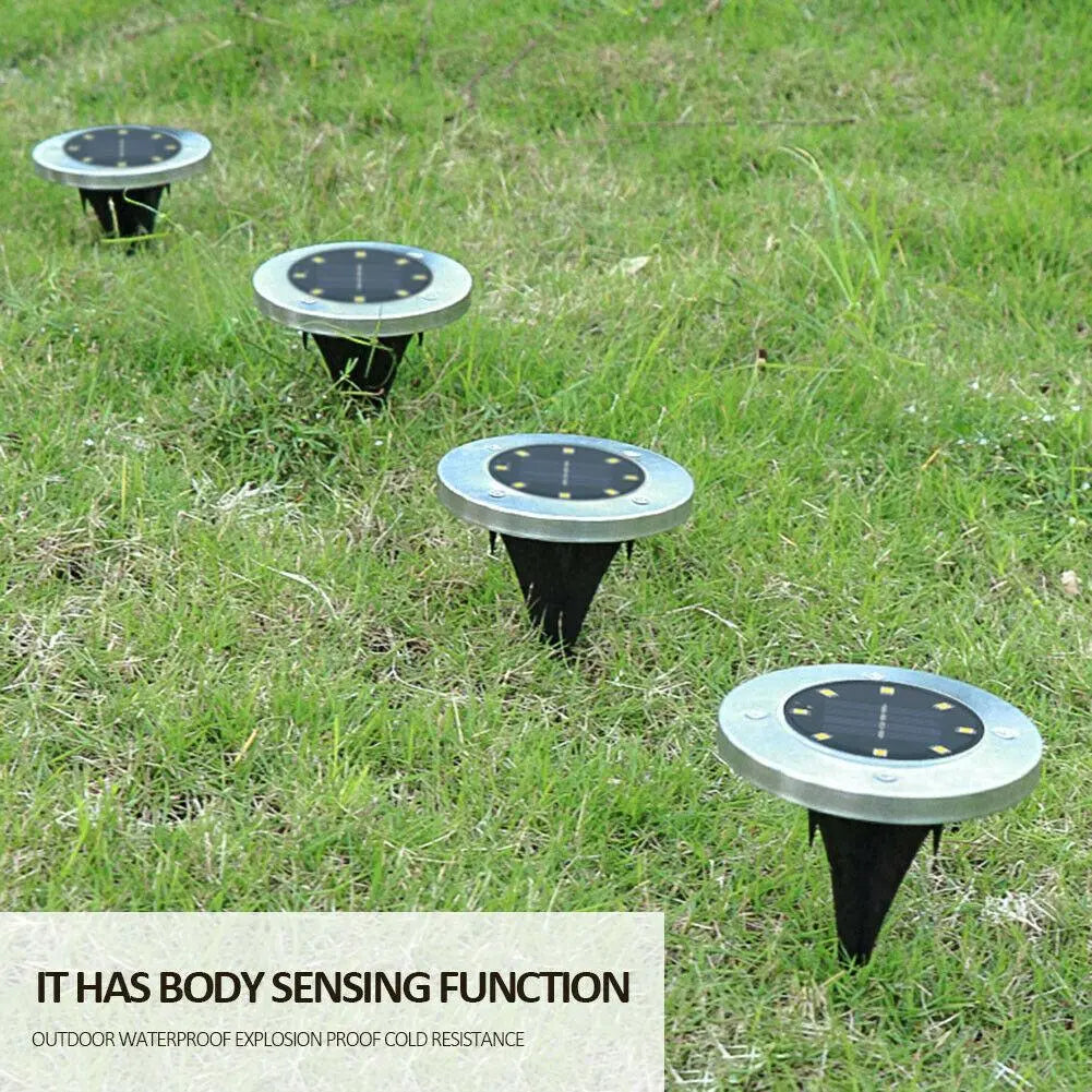 4/8 LEDs Solar Powered Buried Light Outdoor Pathway Garden Decking Pink Iolaus