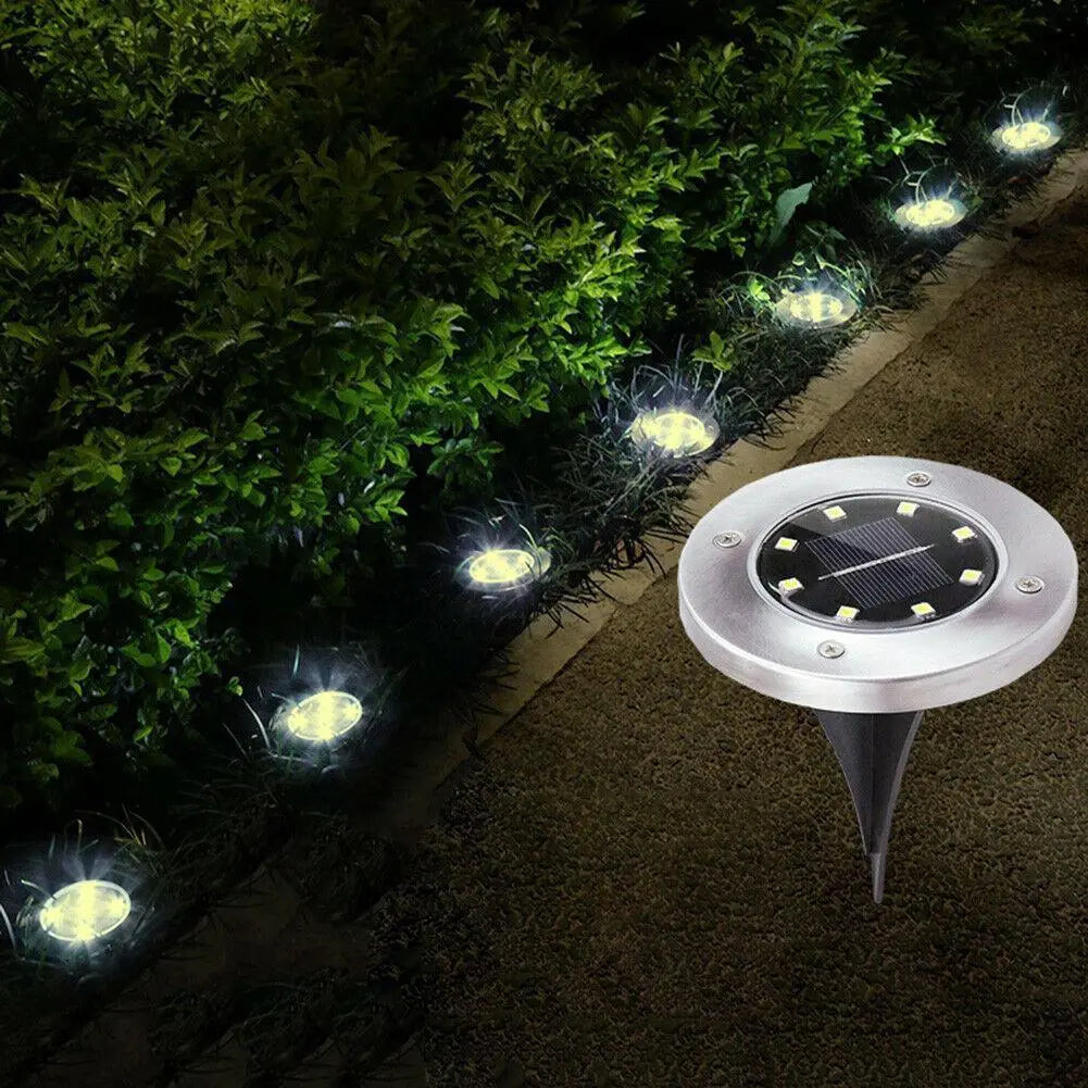 4/8 LEDs Solar Powered Buried Light Outdoor Pathway Garden Decking Pink Iolaus