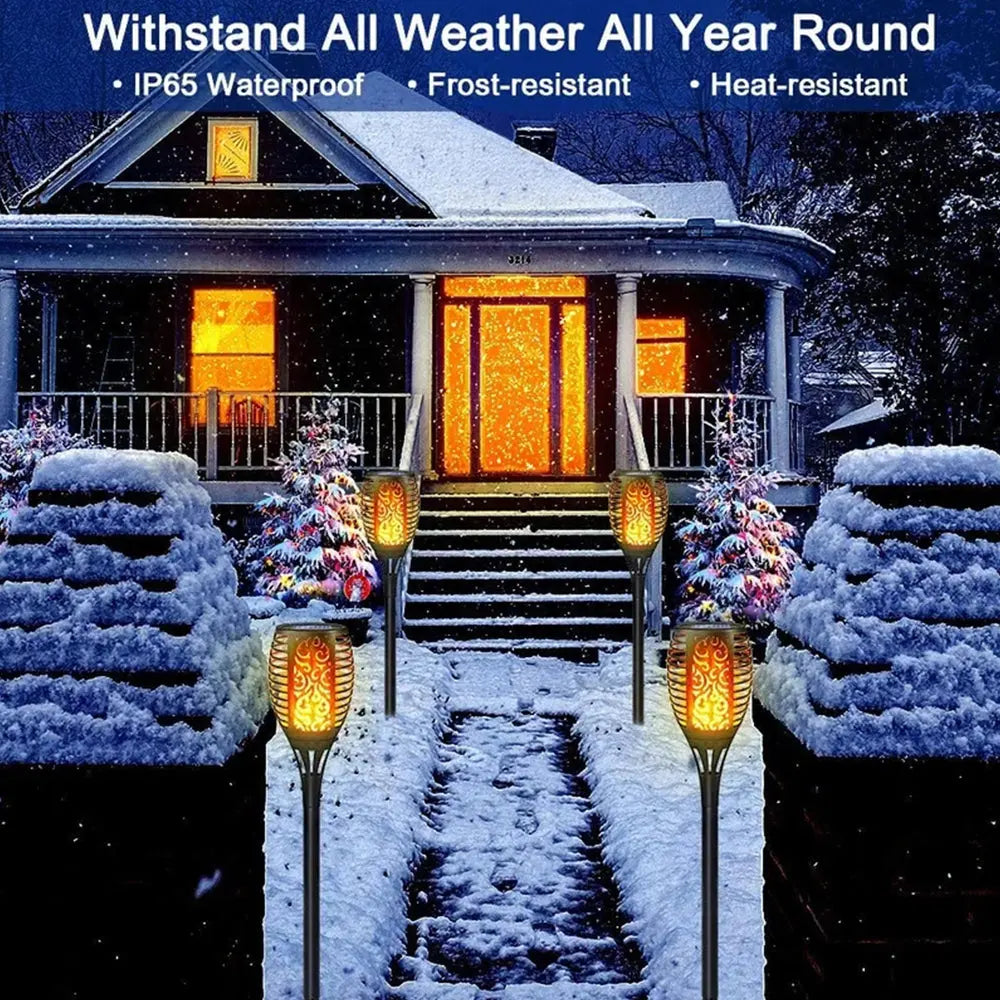 4 Pack Solar Lights Outdoor Solar 12 Led Torch Flickering Flame Lights Pink Iolaus