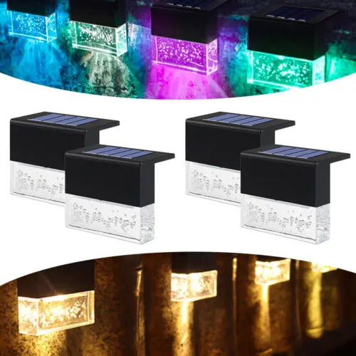 4 Pack Outdoor Deck Lights Solar Color Changing Path Garden Patio Pink Iolaus