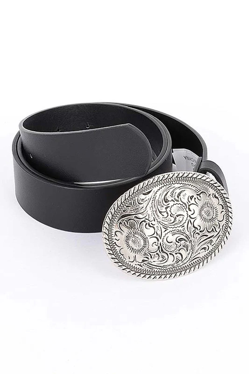 Engraved Western Buckle Fashion Belt