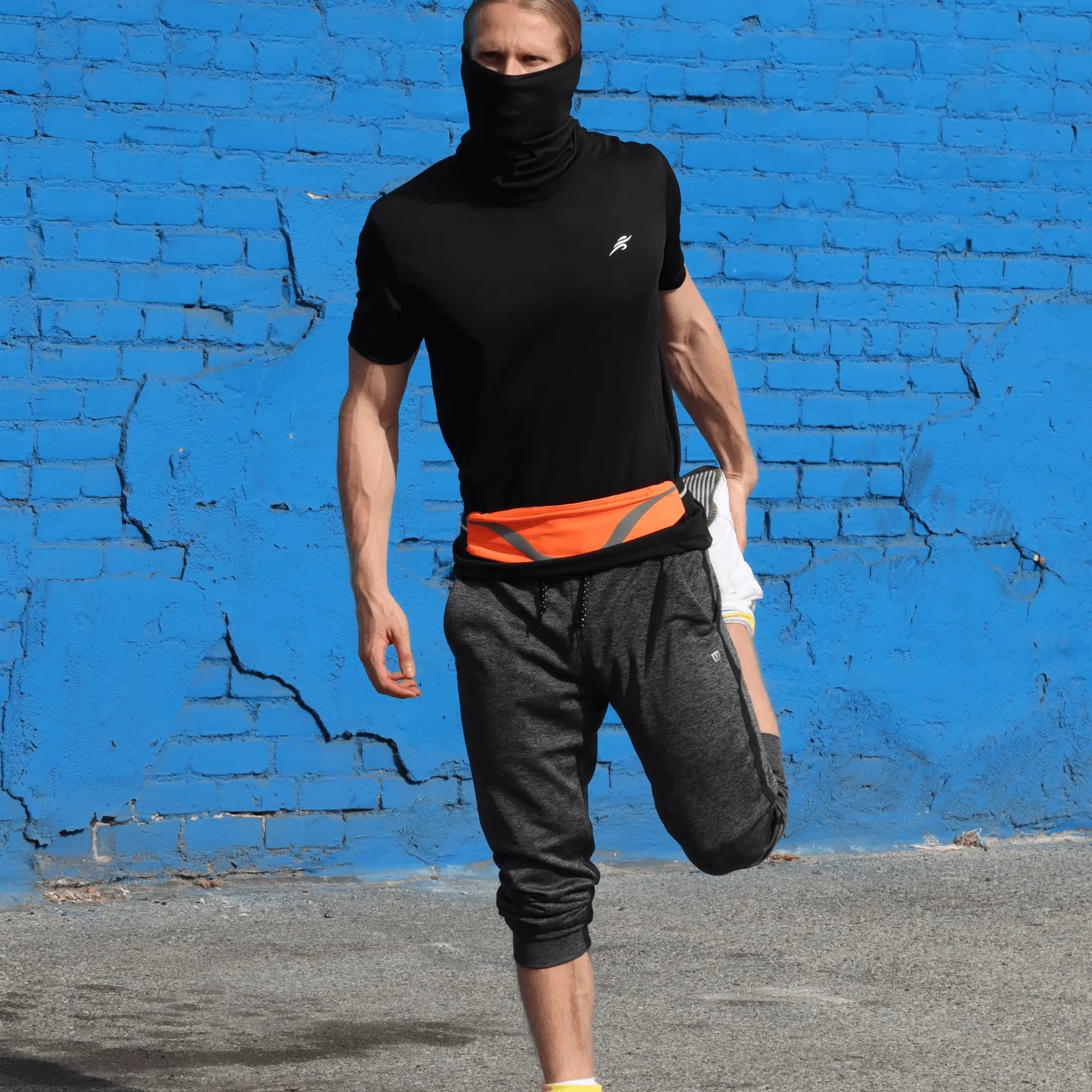 Water-Resistant Sport Waist Pack Running Belt with Reflective Strip Black Lavender
