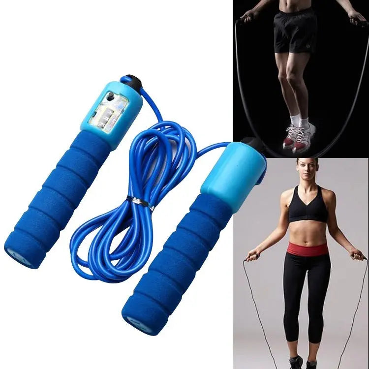Skipping Rope With Counter Adjustable Length Counter Wear-resistant Foam Cotton Handle JumpRope Exercise Portable Sports Training Equipment Pink Lucy