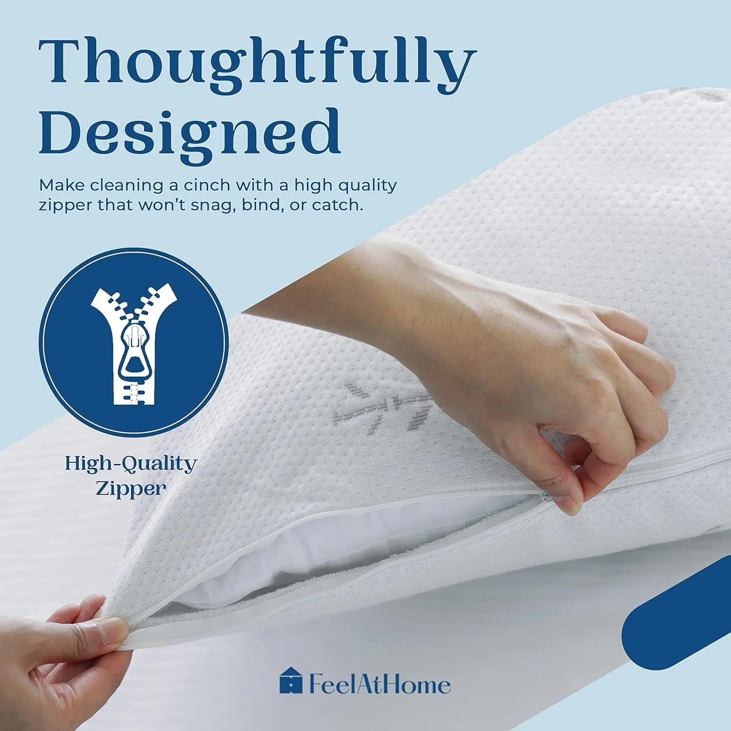 65% Polyester & 35% Rayon Derived from Bamboo Cooling Pillow Cover Waterproof - 20X26 Inches Pack of 2 (Standard) - Soft & Comfortable Waterproof Pillow Protector, Pillow Protector Cooling