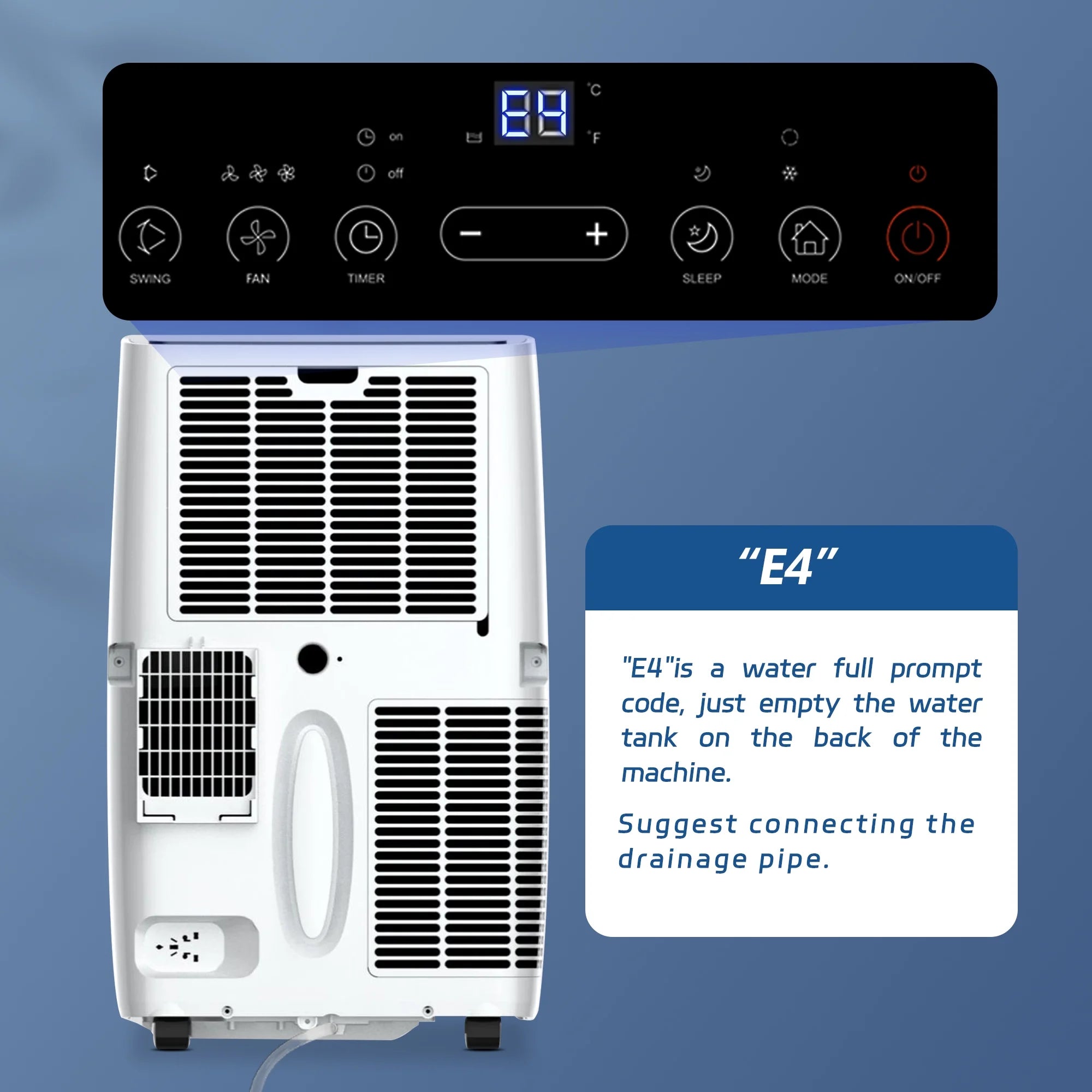 Portable Air Conditioner 14000 BTU, Suitable for 420 Sq Ft of Rooms, Floor Standing Air Conditioning AC Unit with Remote Control and Installation Kit, 5-In-1 Function