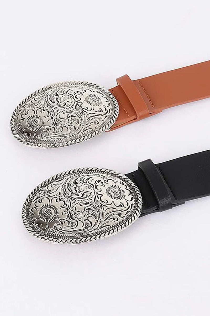 Engraved Western Buckle Fashion Belt