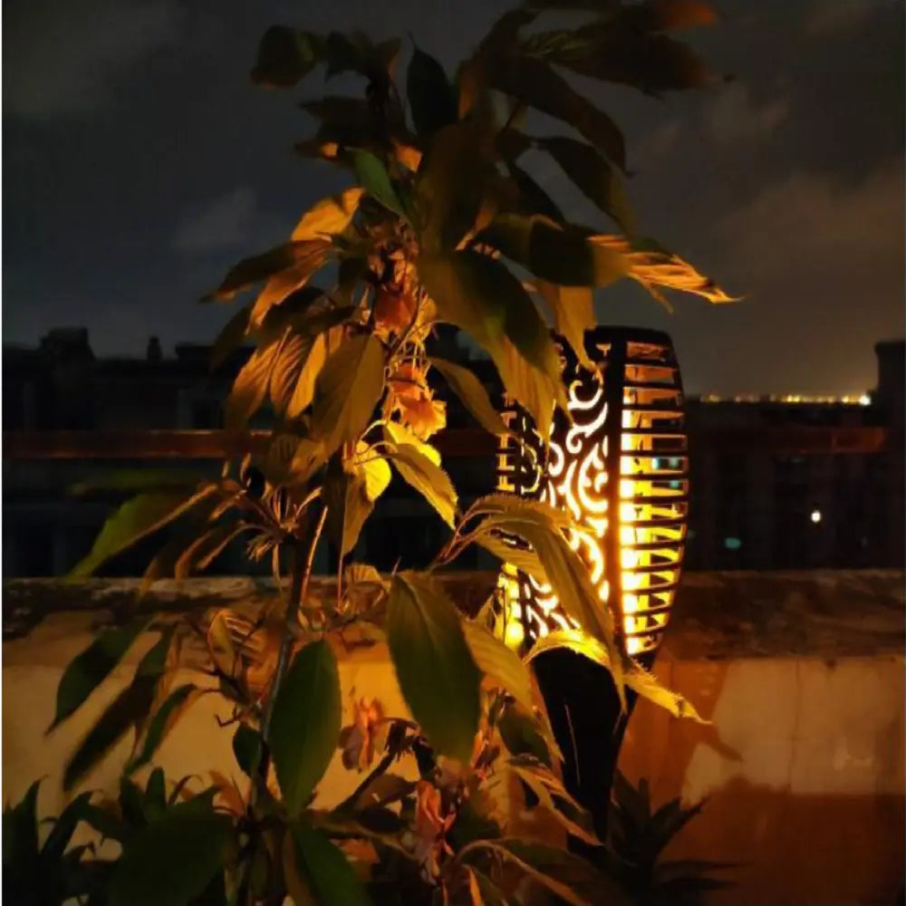 33 Led Outdoor Waterproof Solar Powered Small Torch Flame Lights Pink Iolaus