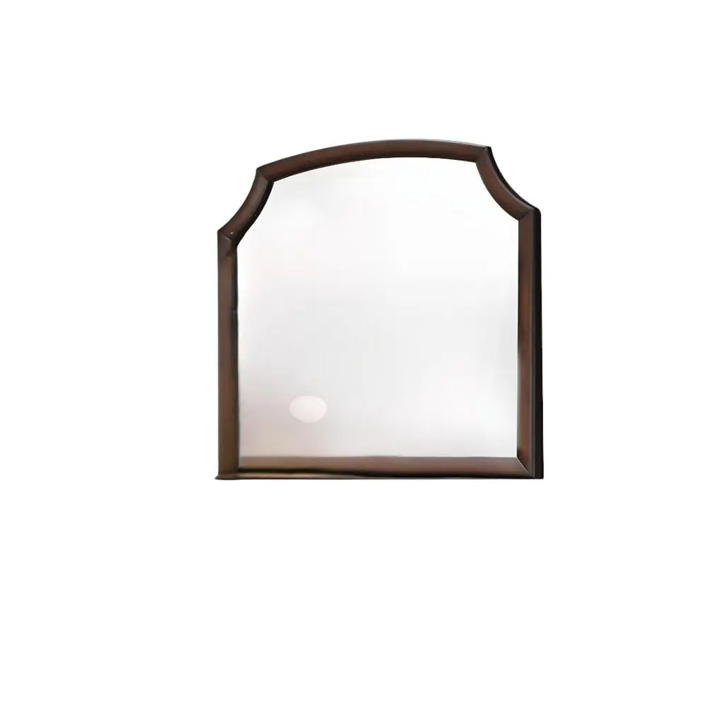 37" Espresso Abstract Wood Framed Mounted Dresser Mirror White Diomedes