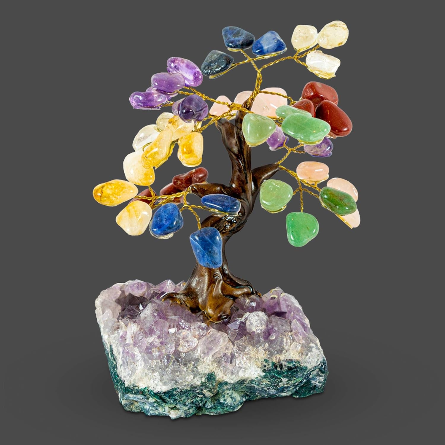 Crystal Tree - Amethyst Healing Chakra Tree of Life - Energy & Feng Shui Amethyst Tree - Crystal Decoration - Directly Sourced from Best Local Quality Control Team - 6" 1.2 Lbs (Tree Chakra)
