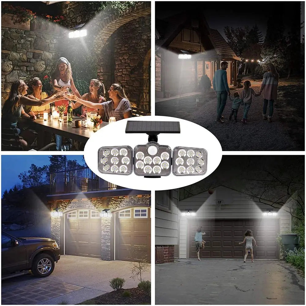 3 Adjustable Heads 270° Wide Angle Illumination Solar Lights Outdoor Pink Iolaus