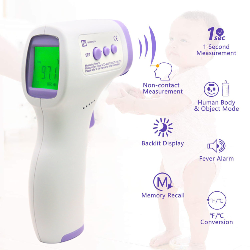 Real-Time Health Monitoring Kit with Forehead Thermometer & Blood Pink Iolaus